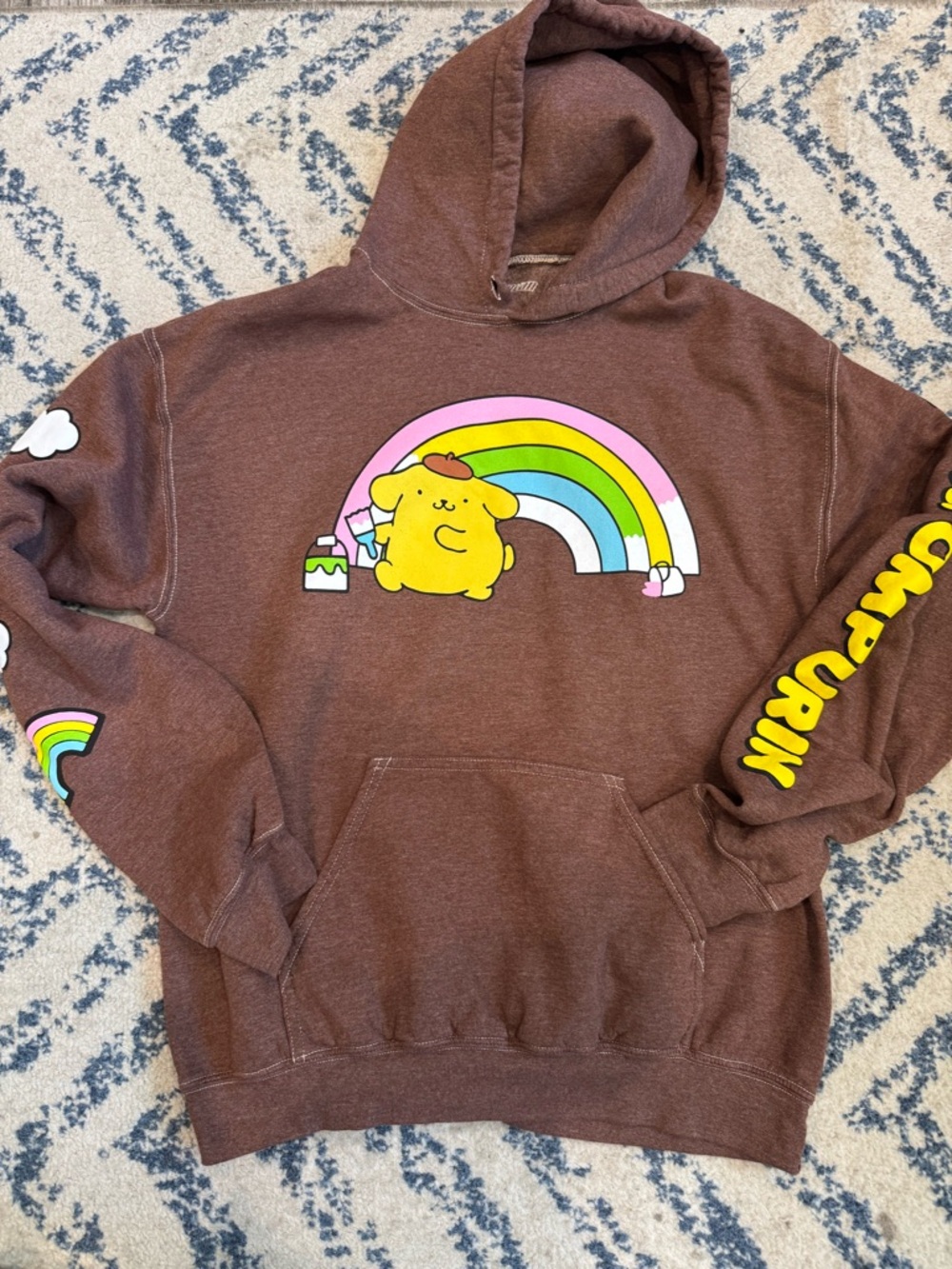 Hello Kitty Brown Pullover with Rainbow Accent